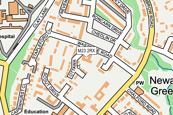 M23 2RX map - OS OpenMap – Local (Ordnance Survey)