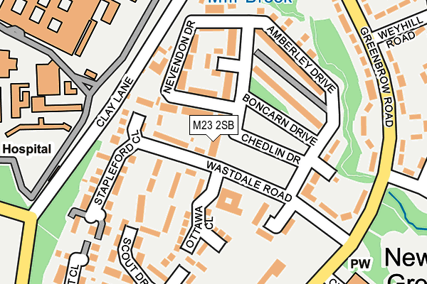 M23 2SB map - OS OpenMap – Local (Ordnance Survey)