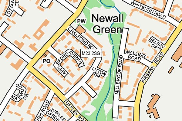 M23 2SG map - OS OpenMap – Local (Ordnance Survey)