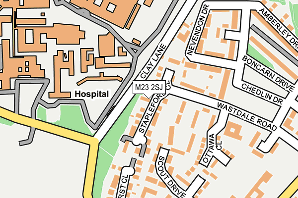 M23 2SJ map - OS OpenMap – Local (Ordnance Survey)