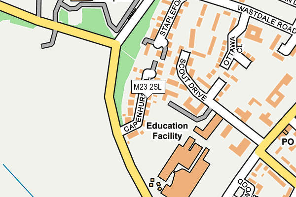 M23 2SL map - OS OpenMap – Local (Ordnance Survey)