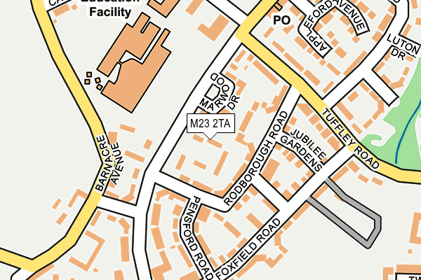 M23 2TA map - OS OpenMap – Local (Ordnance Survey)