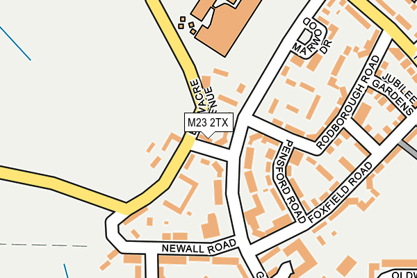 M23 2TX map - OS OpenMap – Local (Ordnance Survey)