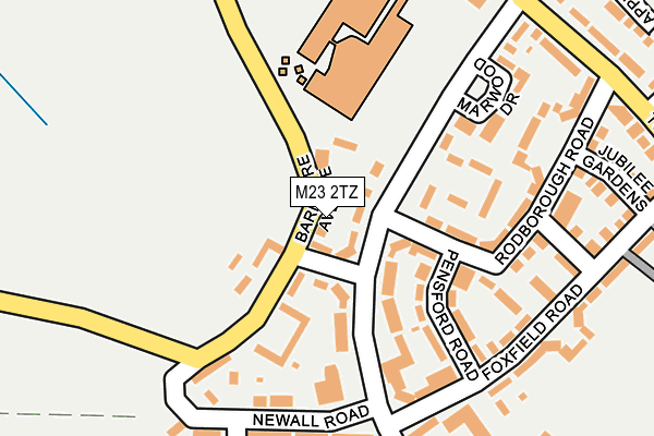 M23 2TZ map - OS OpenMap – Local (Ordnance Survey)