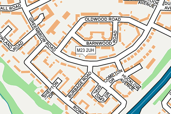 M23 2UH map - OS OpenMap – Local (Ordnance Survey)