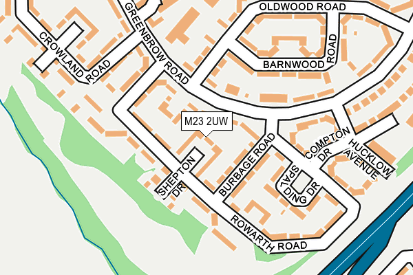 M23 2UW map - OS OpenMap – Local (Ordnance Survey)