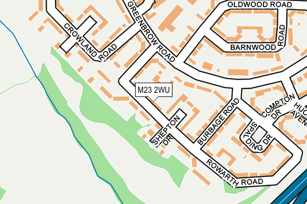 M23 2WU map - OS OpenMap – Local (Ordnance Survey)