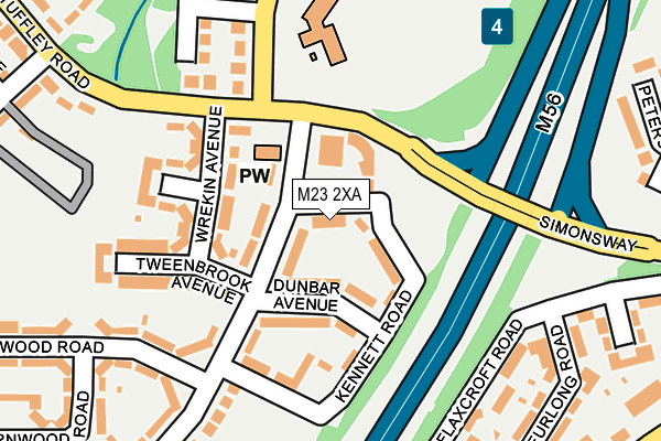 M23 2XA map - OS OpenMap – Local (Ordnance Survey)
