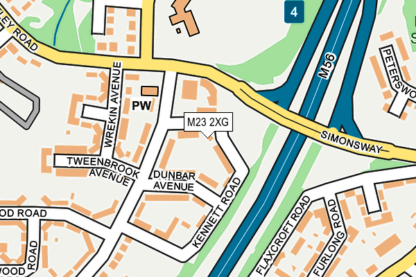 M23 2XG map - OS OpenMap – Local (Ordnance Survey)