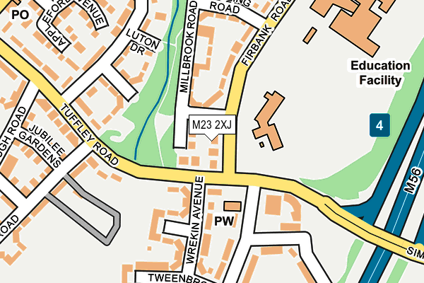 M23 2XJ map - OS OpenMap – Local (Ordnance Survey)