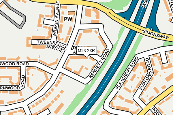 M23 2XR map - OS OpenMap – Local (Ordnance Survey)