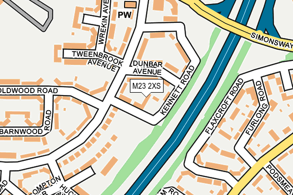 M23 2XS map - OS OpenMap – Local (Ordnance Survey)