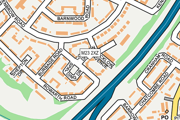 M23 2XZ map - OS OpenMap – Local (Ordnance Survey)