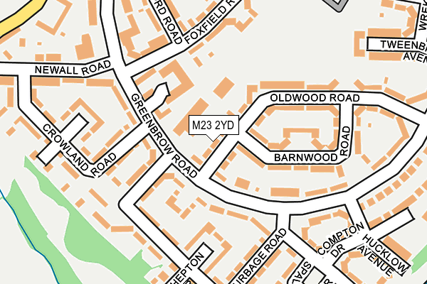M23 2YD map - OS OpenMap – Local (Ordnance Survey)