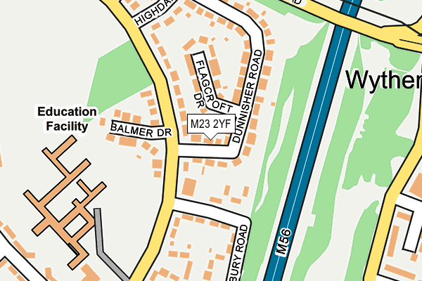 M23 2YF map - OS OpenMap – Local (Ordnance Survey)