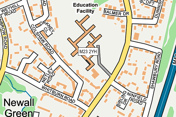 M23 2YH map - OS OpenMap – Local (Ordnance Survey)
