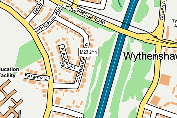 M23 2YN map - OS OpenMap – Local (Ordnance Survey)