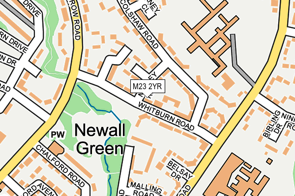 M23 2YR map - OS OpenMap – Local (Ordnance Survey)