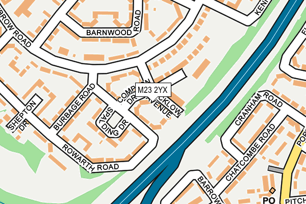 M23 2YX map - OS OpenMap – Local (Ordnance Survey)