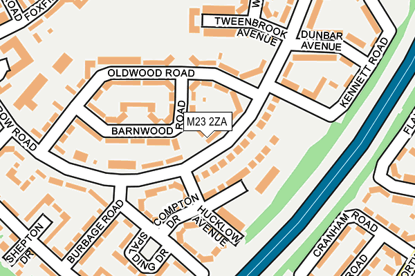 M23 2ZA map - OS OpenMap – Local (Ordnance Survey)