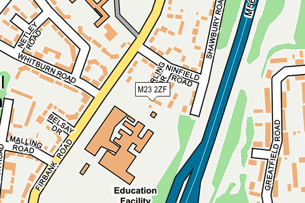 M23 2ZF map - OS OpenMap – Local (Ordnance Survey)