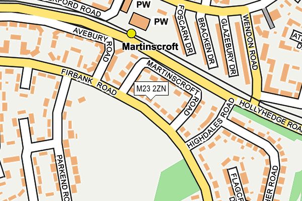 M23 2ZN map - OS OpenMap – Local (Ordnance Survey)