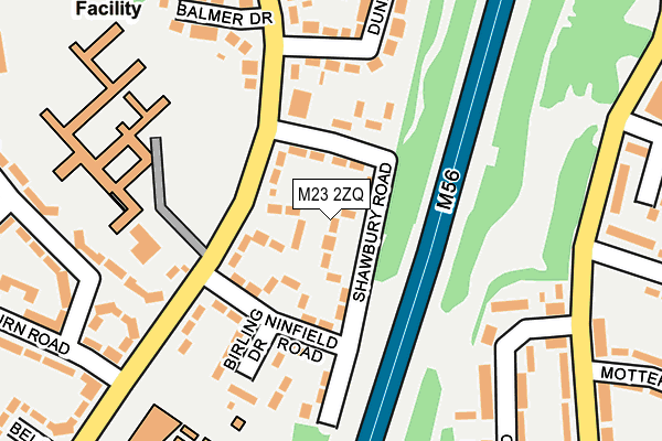 M23 2ZQ map - OS OpenMap – Local (Ordnance Survey)