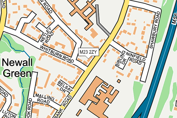 M23 2ZY map - OS OpenMap – Local (Ordnance Survey)