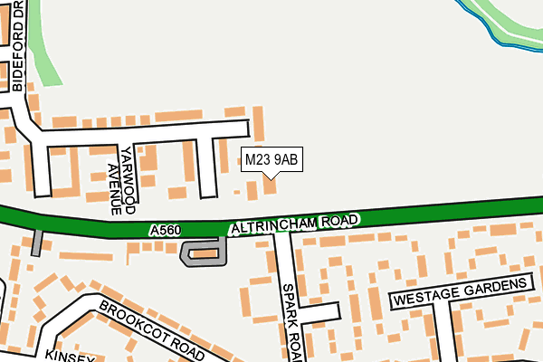 M23 9AB map - OS OpenMap – Local (Ordnance Survey)