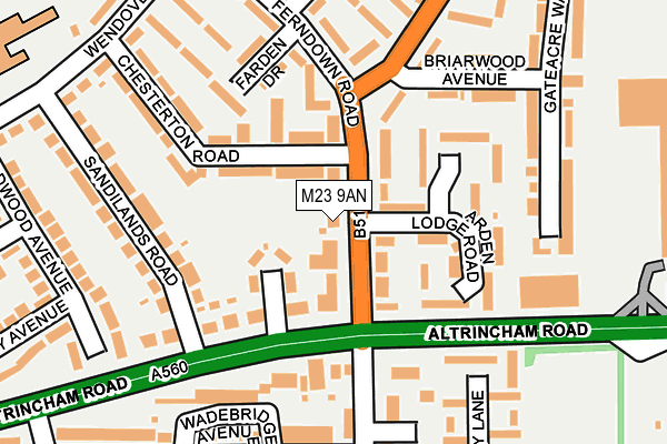 M23 9AN map - OS OpenMap – Local (Ordnance Survey)