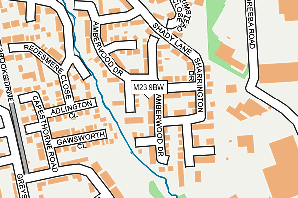 M23 9BW map - OS OpenMap – Local (Ordnance Survey)
