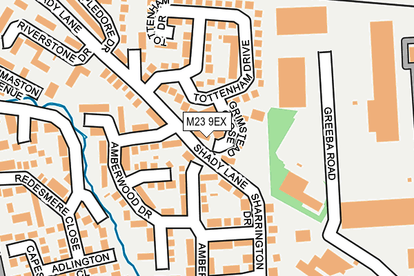 M23 9EX map - OS OpenMap – Local (Ordnance Survey)