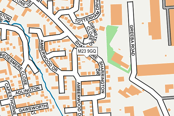 M23 9GQ map - OS OpenMap – Local (Ordnance Survey)