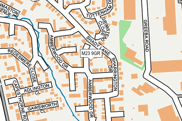 M23 9GR map - OS OpenMap – Local (Ordnance Survey)