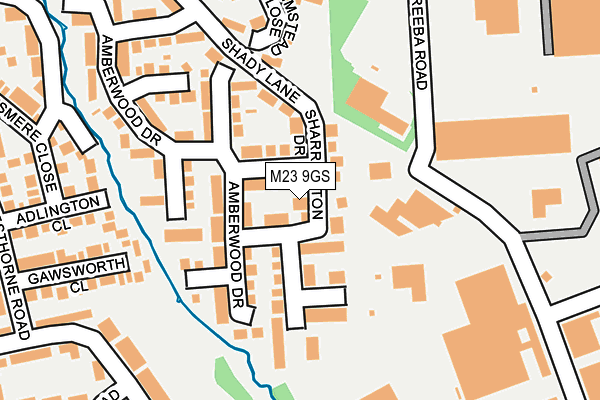 M23 9GS map - OS OpenMap – Local (Ordnance Survey)