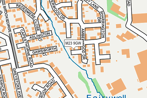 M23 9GW map - OS OpenMap – Local (Ordnance Survey)