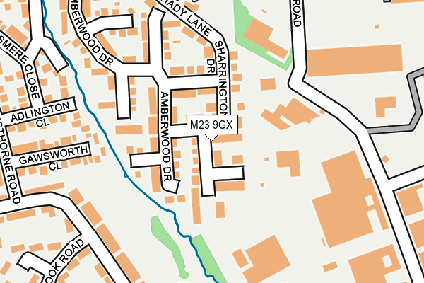 M23 9GX map - OS OpenMap – Local (Ordnance Survey)