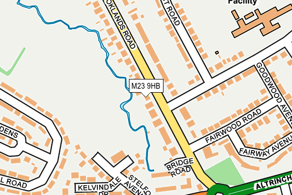 M23 9HB map - OS OpenMap – Local (Ordnance Survey)