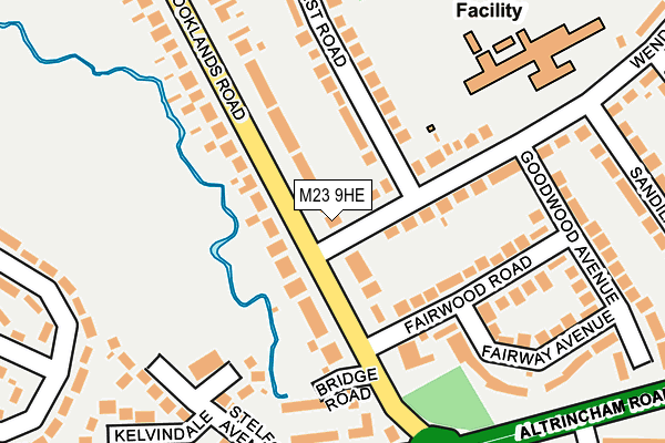 M23 9HE map - OS OpenMap – Local (Ordnance Survey)