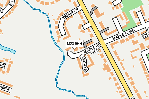 M23 9HH map - OS OpenMap – Local (Ordnance Survey)