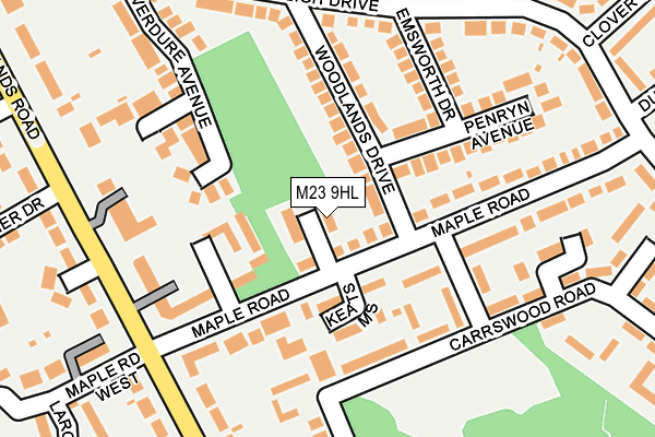 M23 9HL map - OS OpenMap – Local (Ordnance Survey)