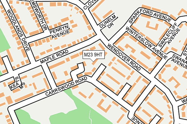 M23 9HT map - OS OpenMap – Local (Ordnance Survey)