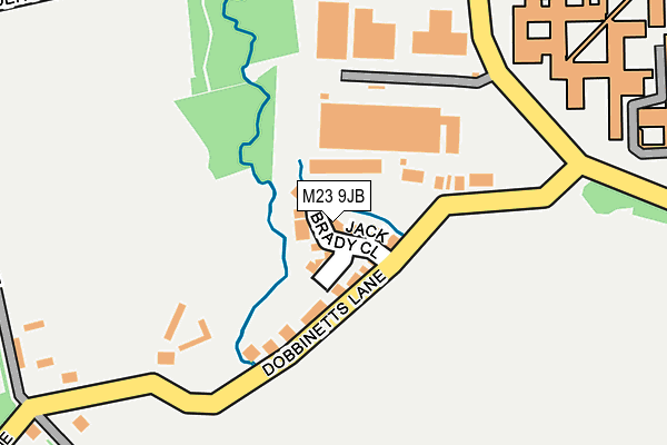 M23 9JB map - OS OpenMap – Local (Ordnance Survey)