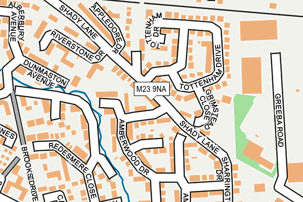 M23 9NA map - OS OpenMap – Local (Ordnance Survey)