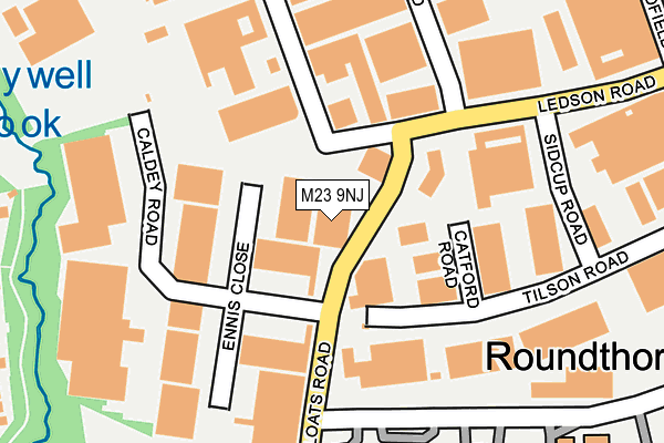 M23 9NJ map - OS OpenMap – Local (Ordnance Survey)