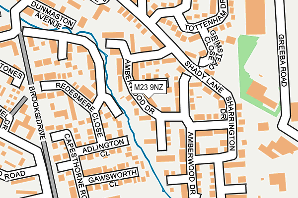 M23 9NZ map - OS OpenMap – Local (Ordnance Survey)