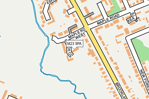 M23 9PA map - OS OpenMap – Local (Ordnance Survey)
