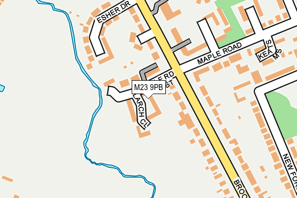 M23 9PB map - OS OpenMap – Local (Ordnance Survey)