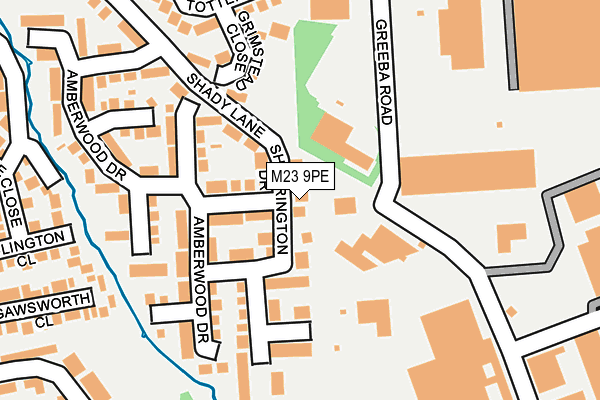 M23 9PE map - OS OpenMap – Local (Ordnance Survey)