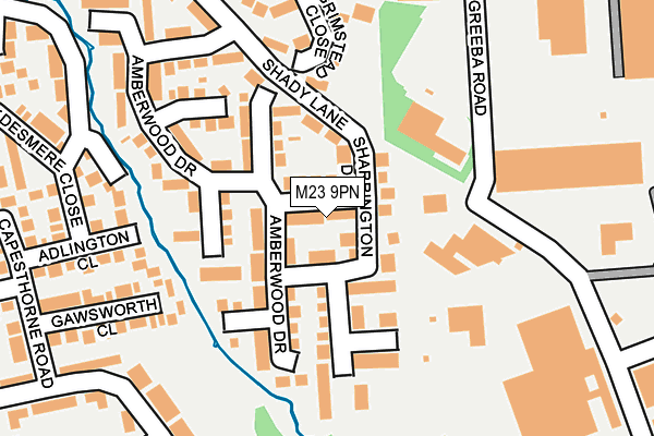 M23 9PN map - OS OpenMap – Local (Ordnance Survey)